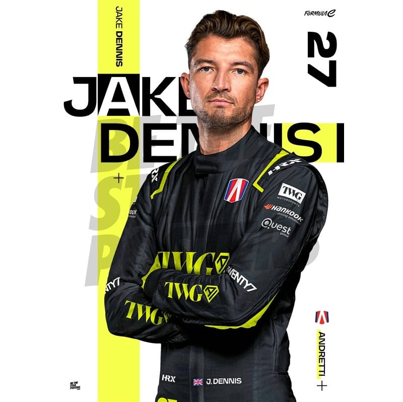 Andretti Formula E Jake Dennis A3 Driver Poster Poster