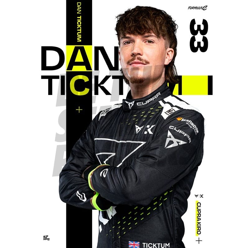 CUPRA Kiro Dan Ticktum A3 Driver Poster Poster