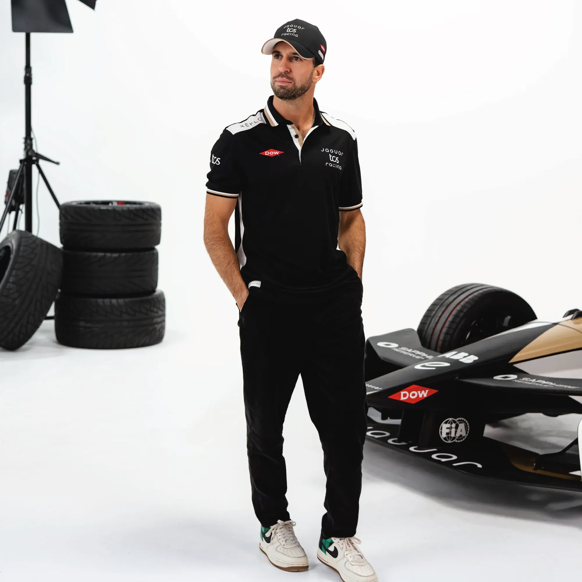 Jaguar TCS Racing Jaguar TCS Racing Team Polo - Black Polo Shirt