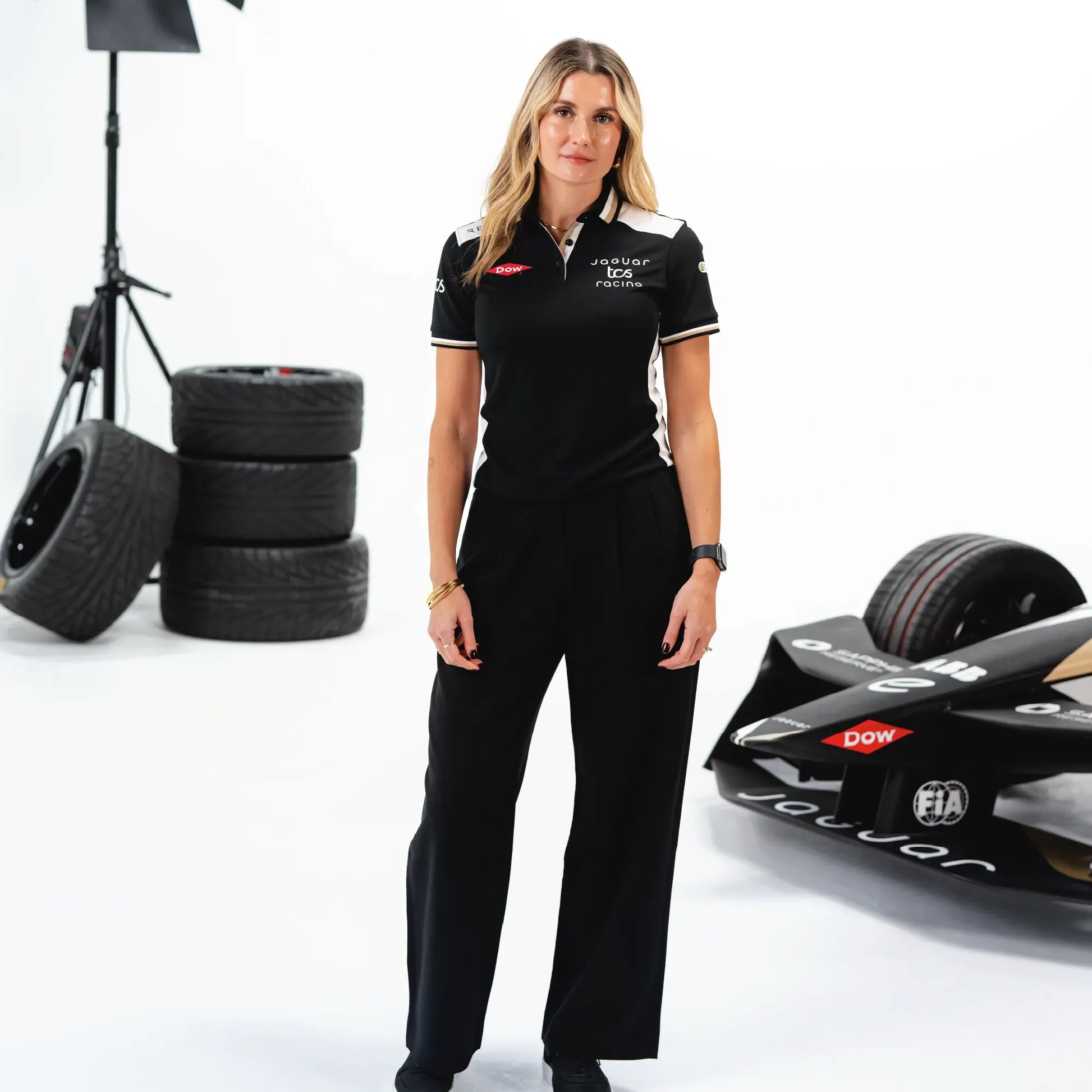 Jaguar TCS Racing Jaguar TCS Racing Team Polo - Womens - Black Polo Shirt