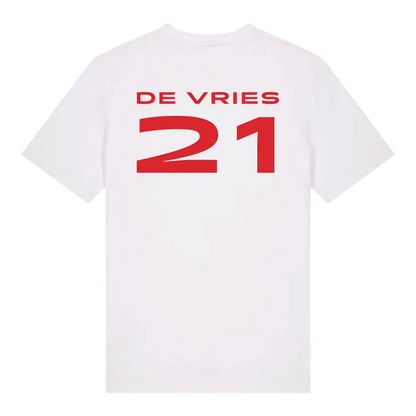 Mahindra Racing Formula E x Mahindra Driver T-Shirt - Nyck De Vries - White T-Shirt