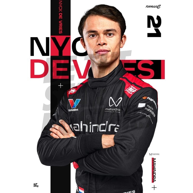 Mahindra Racing Nyck de Vries A3 Driver Poster Poster