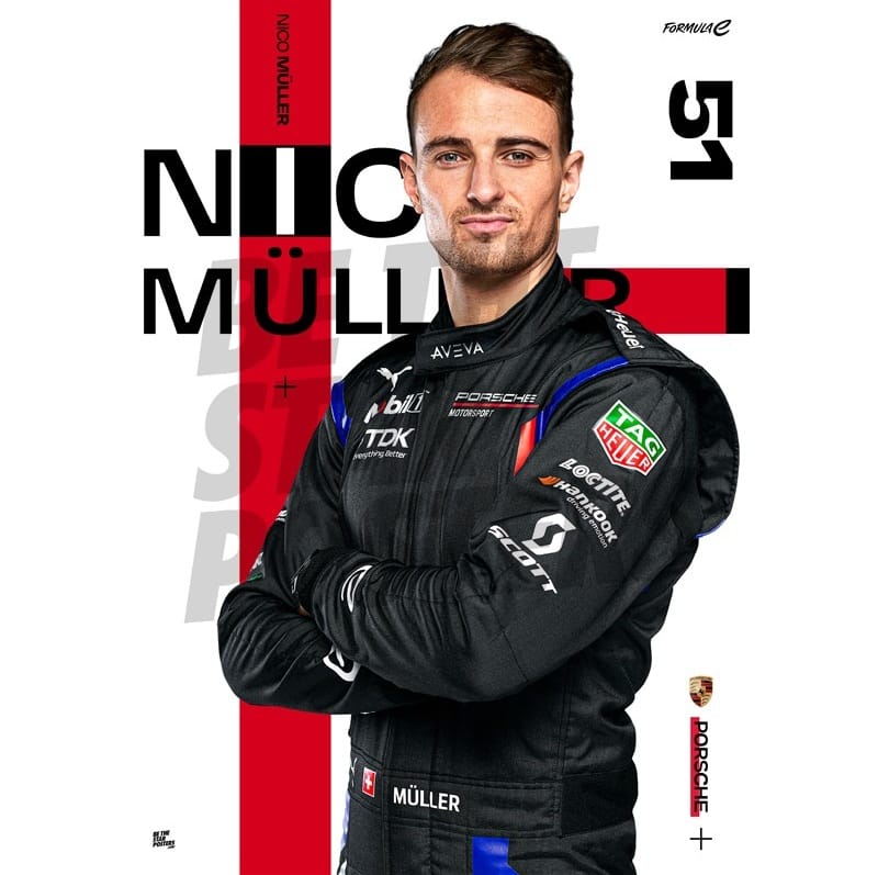Porsche Formula E Team Nico Müller A3 Driver Poster Poster